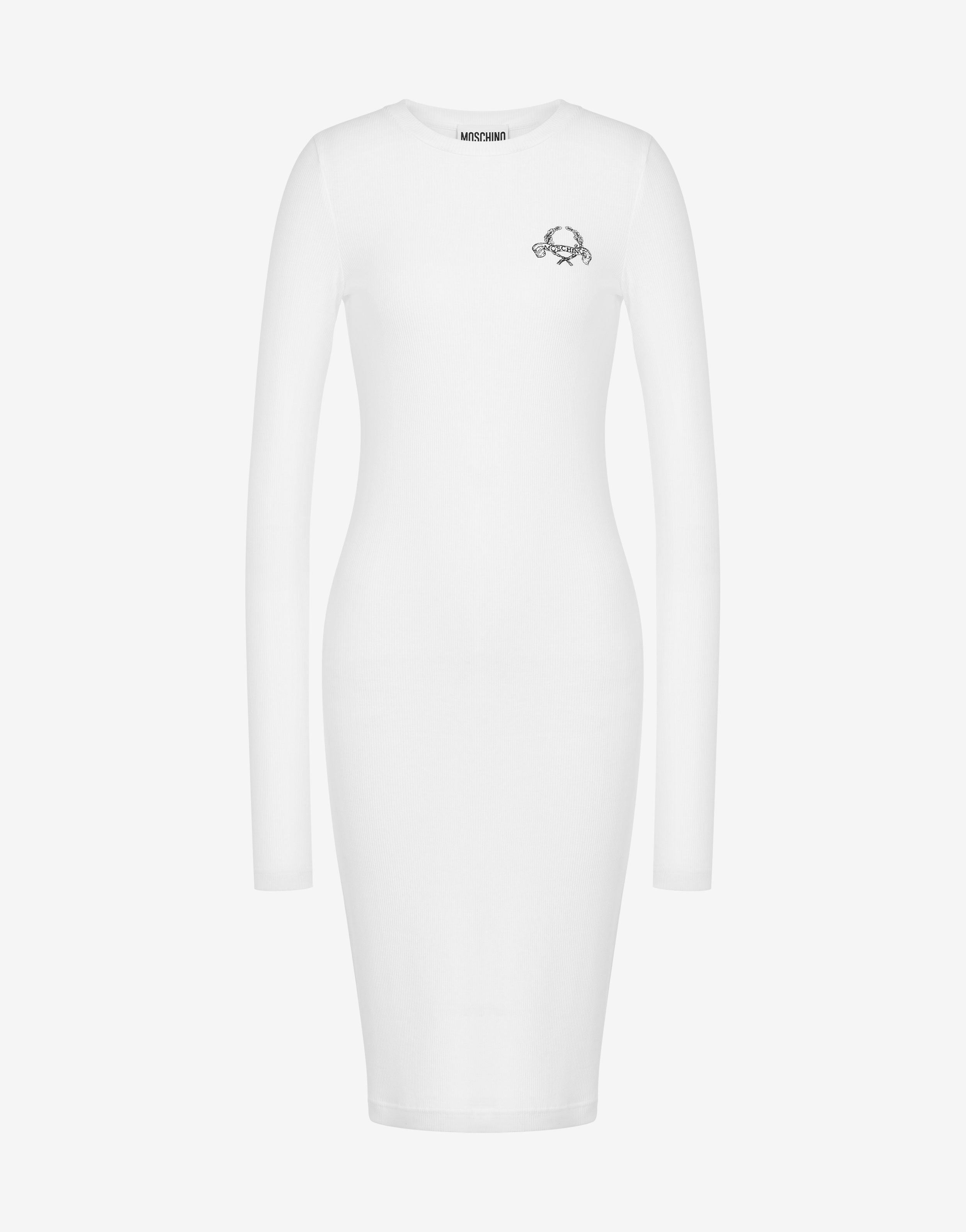 Stretch Cotton Dress Laurel Crown Logo