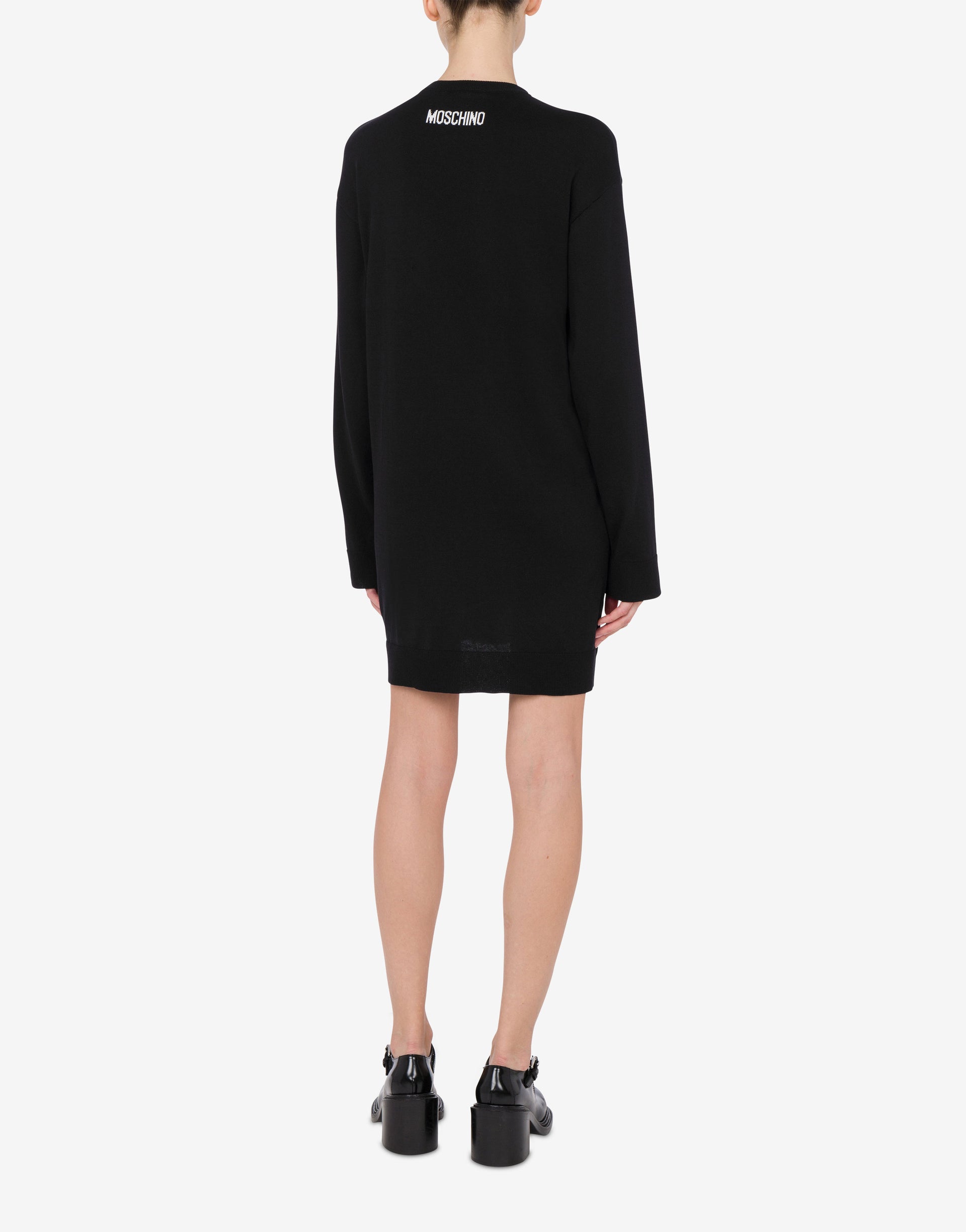 moschino knit dress Moschino - Cotton Knit Dress Goose - Black