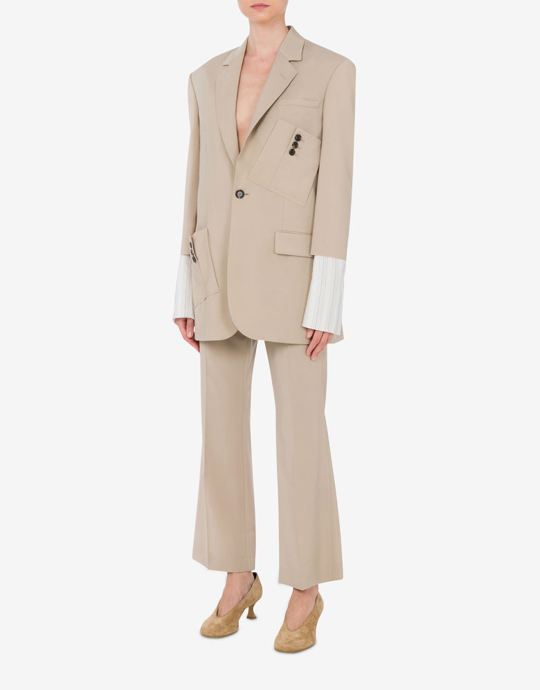 Chaqueta de lona Cuff Details Beige claro Moschino 1