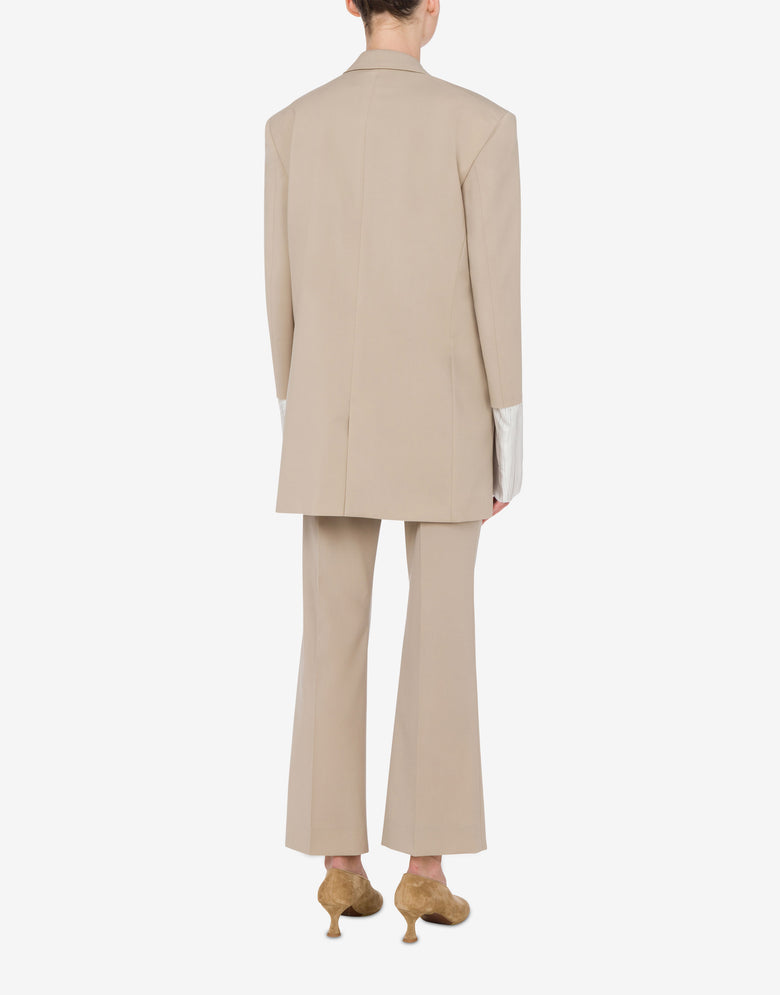 Chaqueta de lona Cuff Details Beige claro Moschino 2