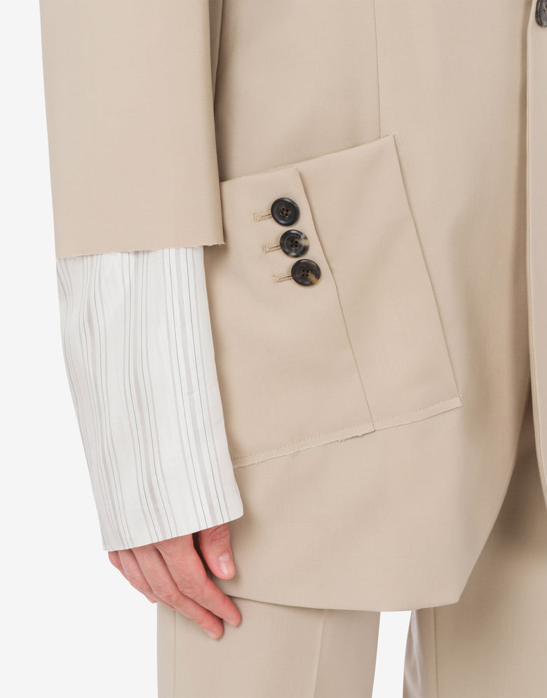 Chaqueta de lona Cuff Details Beige claro Moschino 3