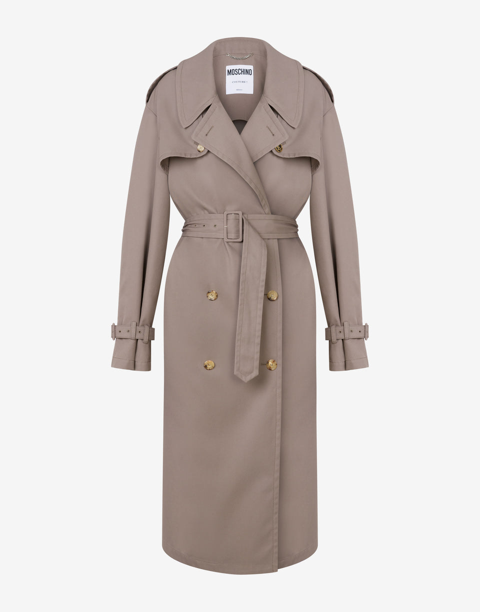 Gabardina de algodón y nailon Beige claro Moschino 0