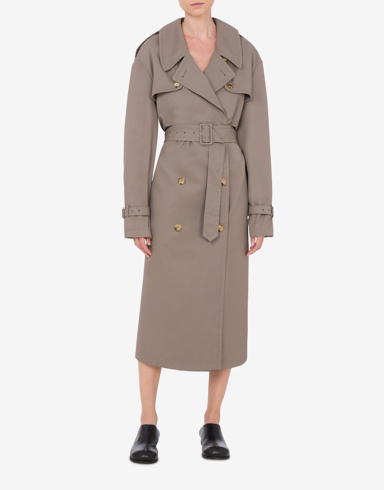 Gabardina de algodón y nailon Beige claro Moschino 1