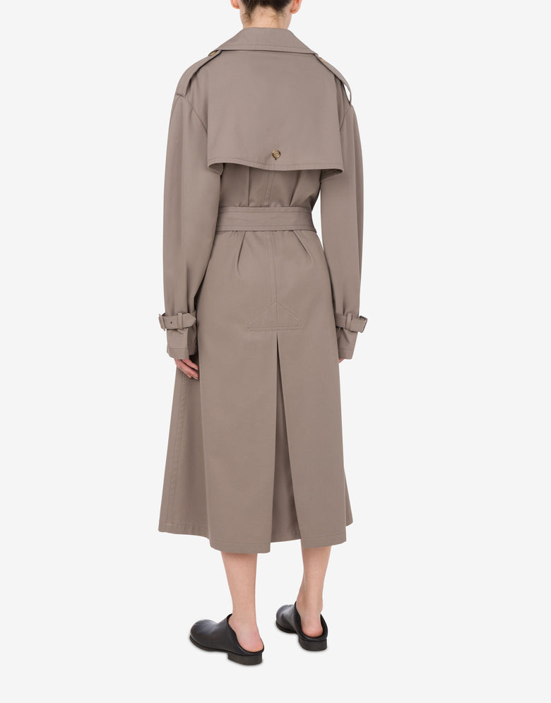 Gabardina de algodón y nailon Beige claro Moschino 2