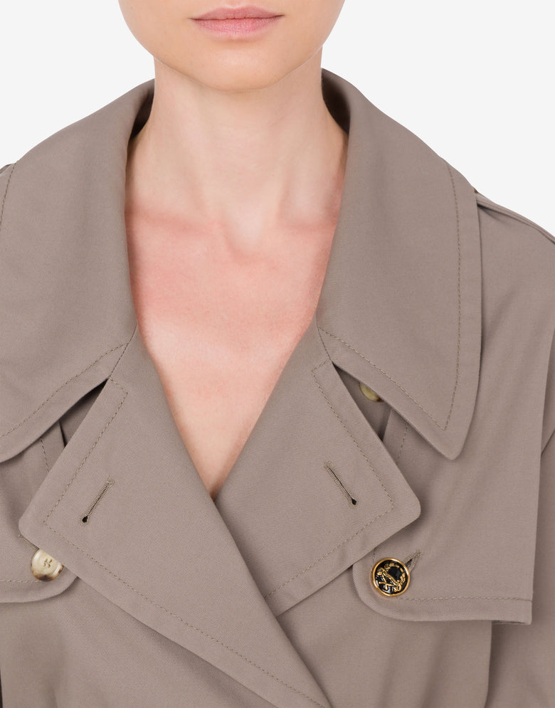 Gabardina de algodón y nailon Beige claro Moschino 3