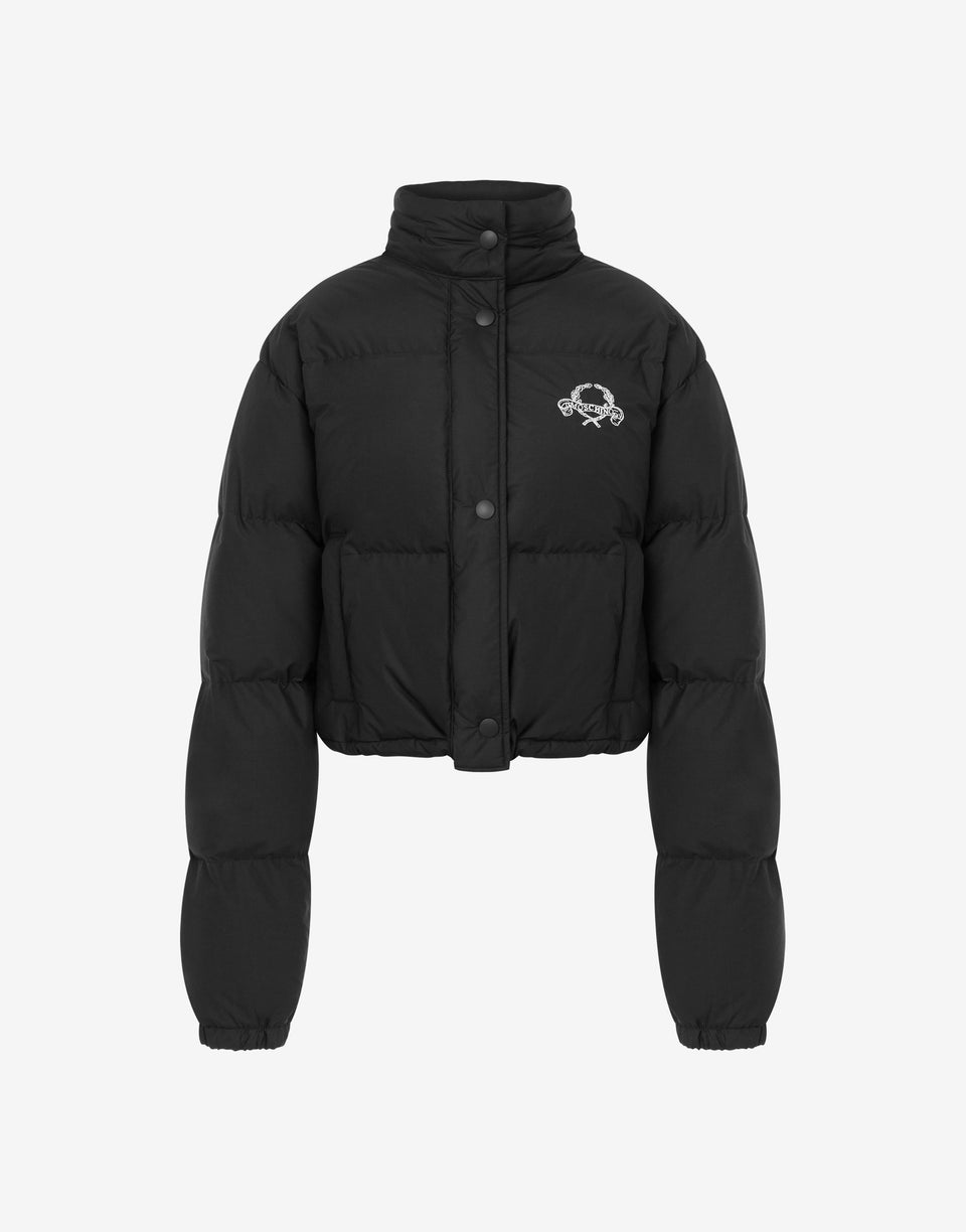 轻质尼龙羽绒服Laurel Crown Logo 黑色 Moschino 0
