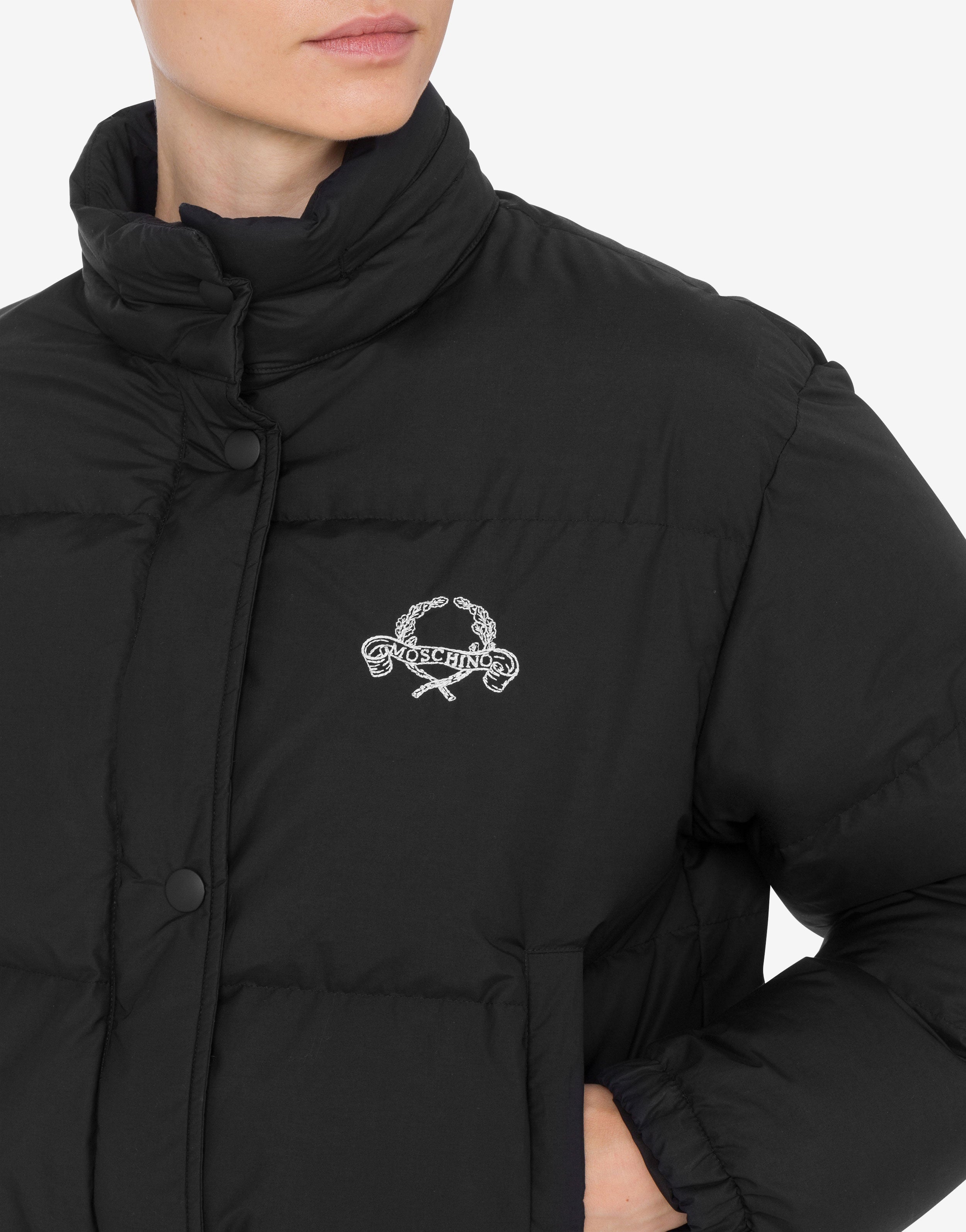 Moschino ブラック ダウンベスト moschinoモスキーノダウンベスト【値引き交渉】 【公式通販】