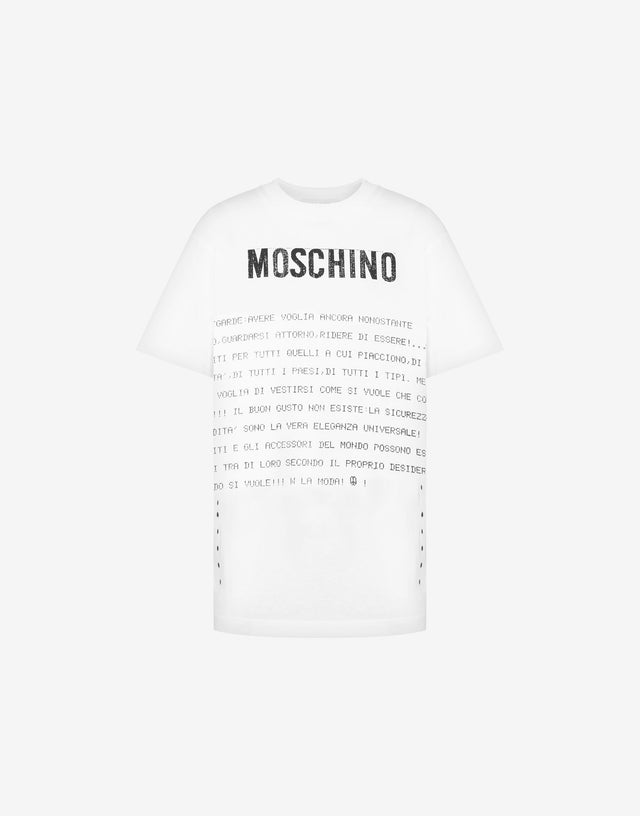 Organic Jersey T-shirt Archive Message White Moschino 0