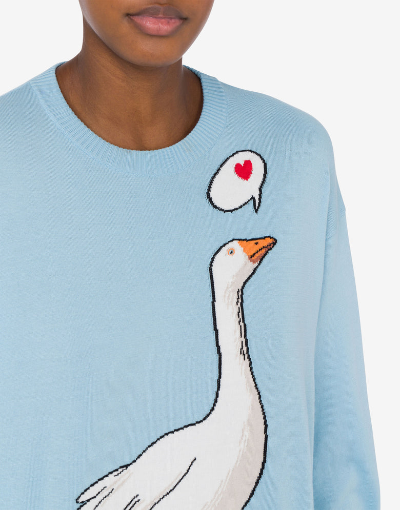 Goose 棉质套头衫  天蓝色 Moschino 3