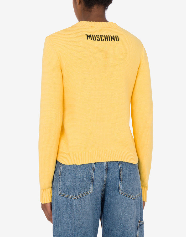 Cotton Blend Pullover Smiley® Yellow Moschino 2