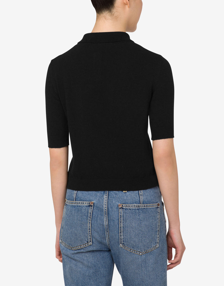 Laurel Crown Logo Polo de punto  Negro Moschino 2