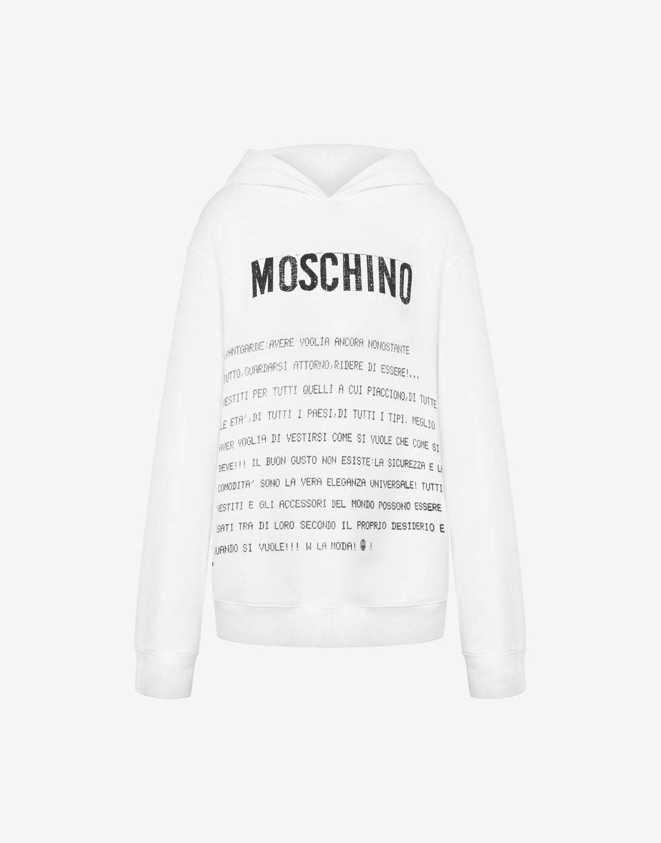 Hoodie Archive Message White Moschino 0