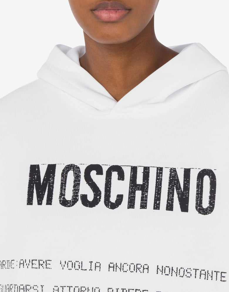 Hoodie Archive Message White Moschino 3