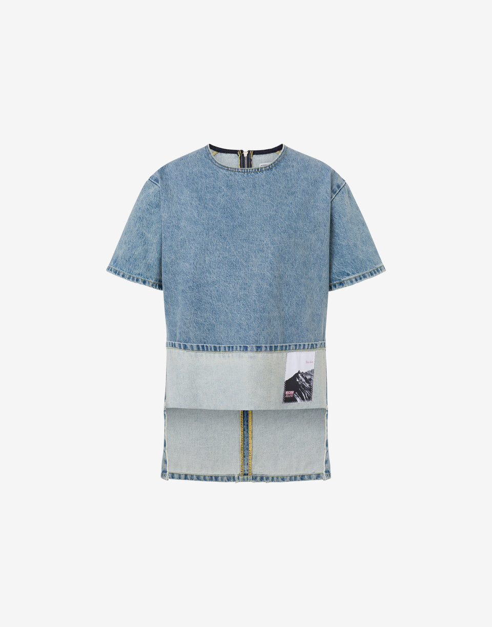 Blusa vaquera con parche Blue Denim Moschino Jeans 0