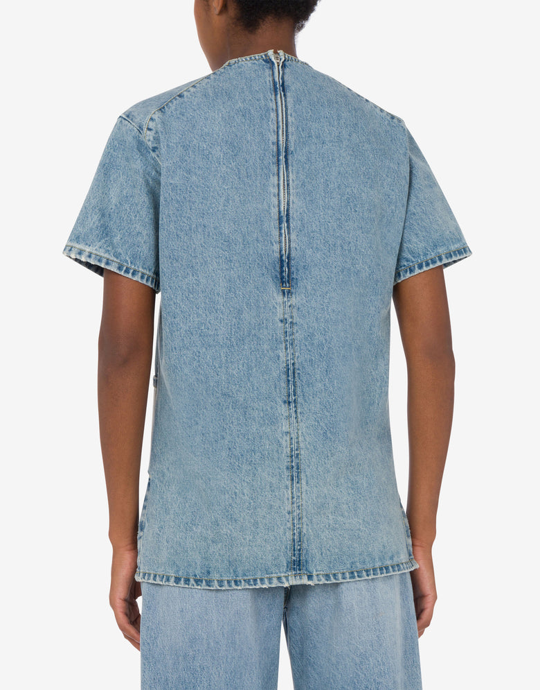 Blusa vaquera con parche Blue Denim Moschino Jeans 2