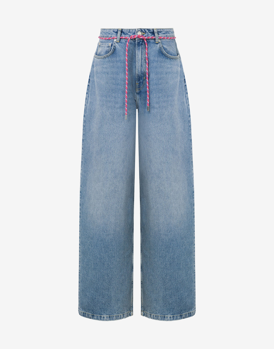超大号牛仔长裤 蓝色牛仔布 Moschino Jeans 0
