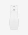Stretch cotton dress with logo