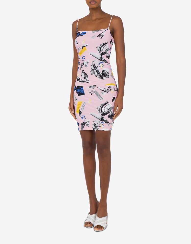 Punk PrintVestido de licra Pink Moschino Jeans 1
