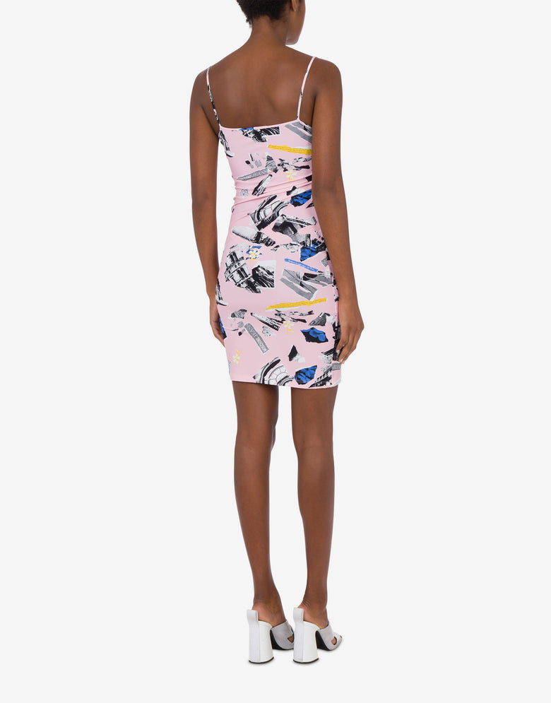 Punk PrintVestido de licra Pink Moschino Jeans 2
