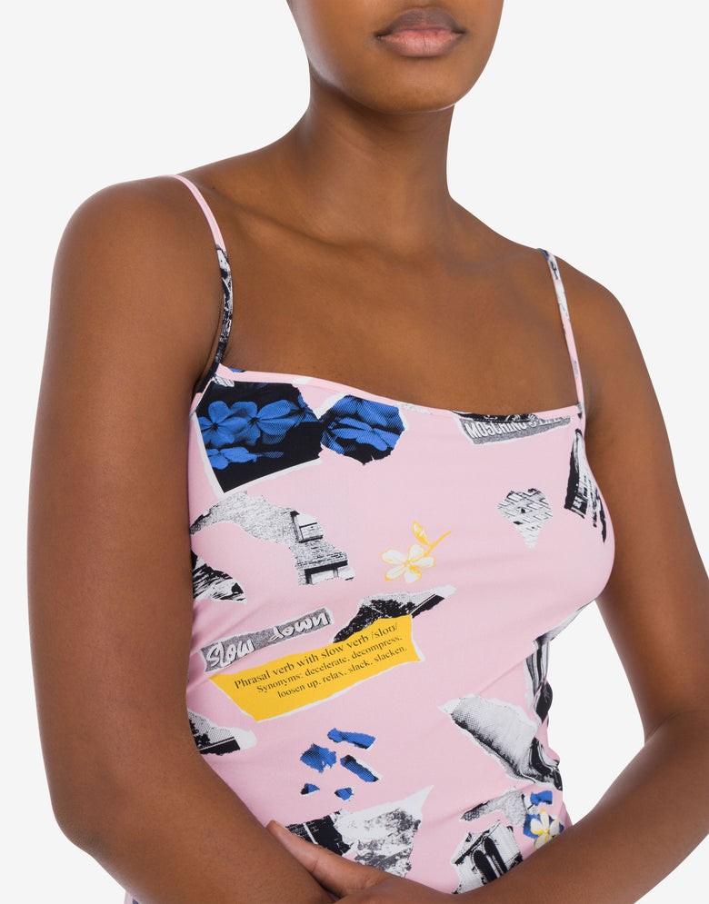 Punk PrintVestido de licra Pink Moschino Jeans 3