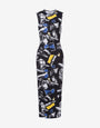 Long lycra dress Punk Print