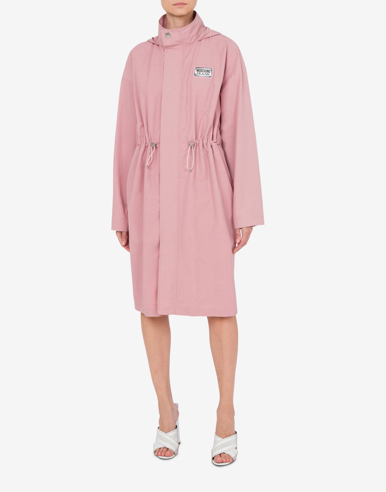 Technical cotton trench Rubber Logo Pink Moschino Jeans 1