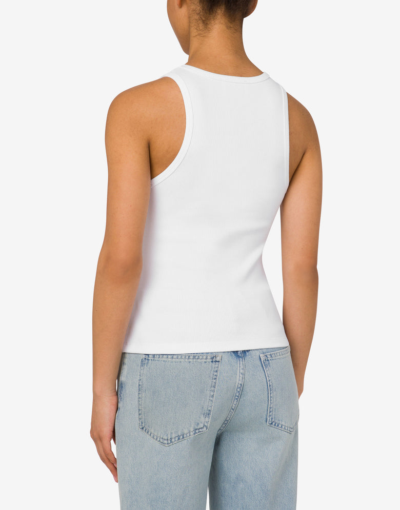 Stretch cotton tank top with logo White Moschino Jeans 2