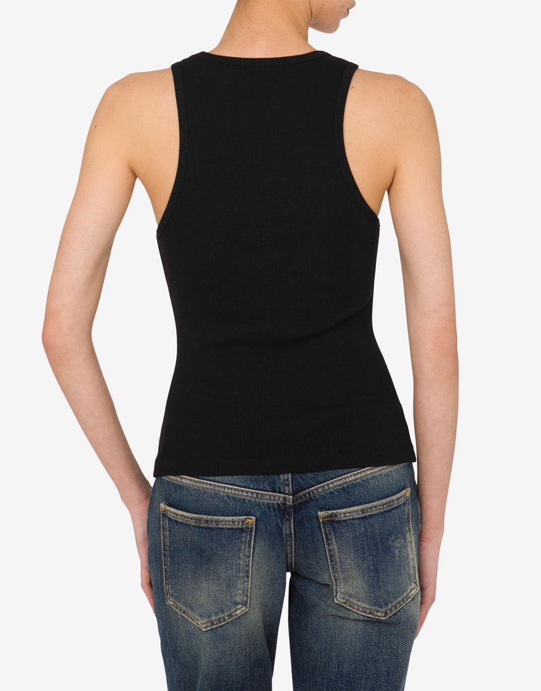 带徽标的弹力棉背心 黑色 Moschino Jeans 2