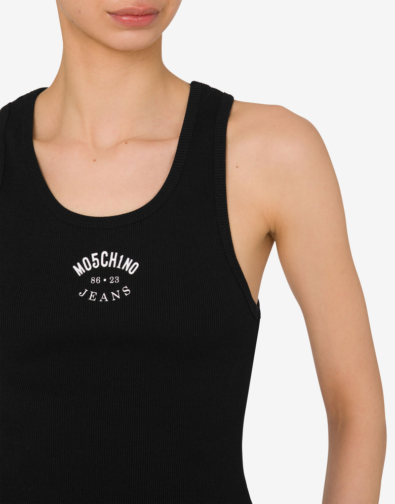 带徽标的弹力棉背心 黑色 Moschino Jeans 3