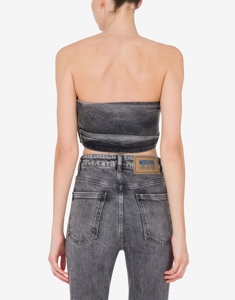 Top bustier vaquero elástico Gris oscuro Moschino Jeans 2