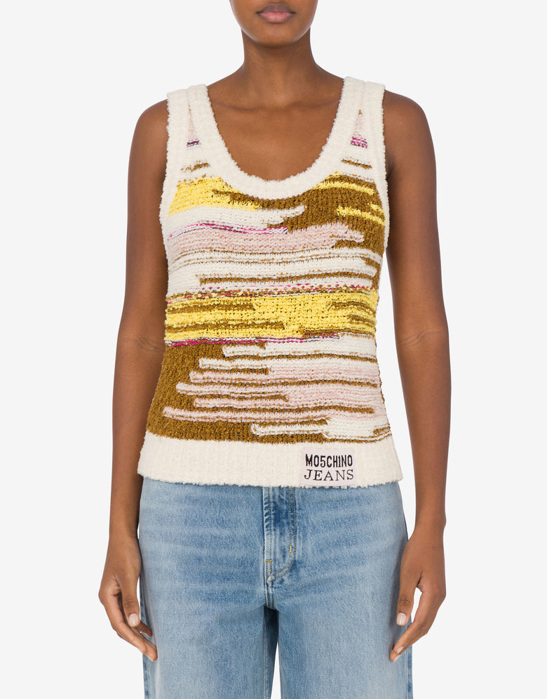 Top de punto multicolor Marfil Moschino Jeans 1
