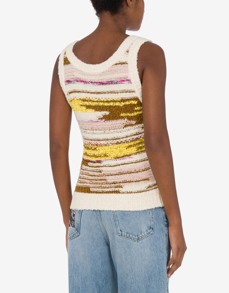 Top de punto multicolor Marfil Moschino Jeans 2