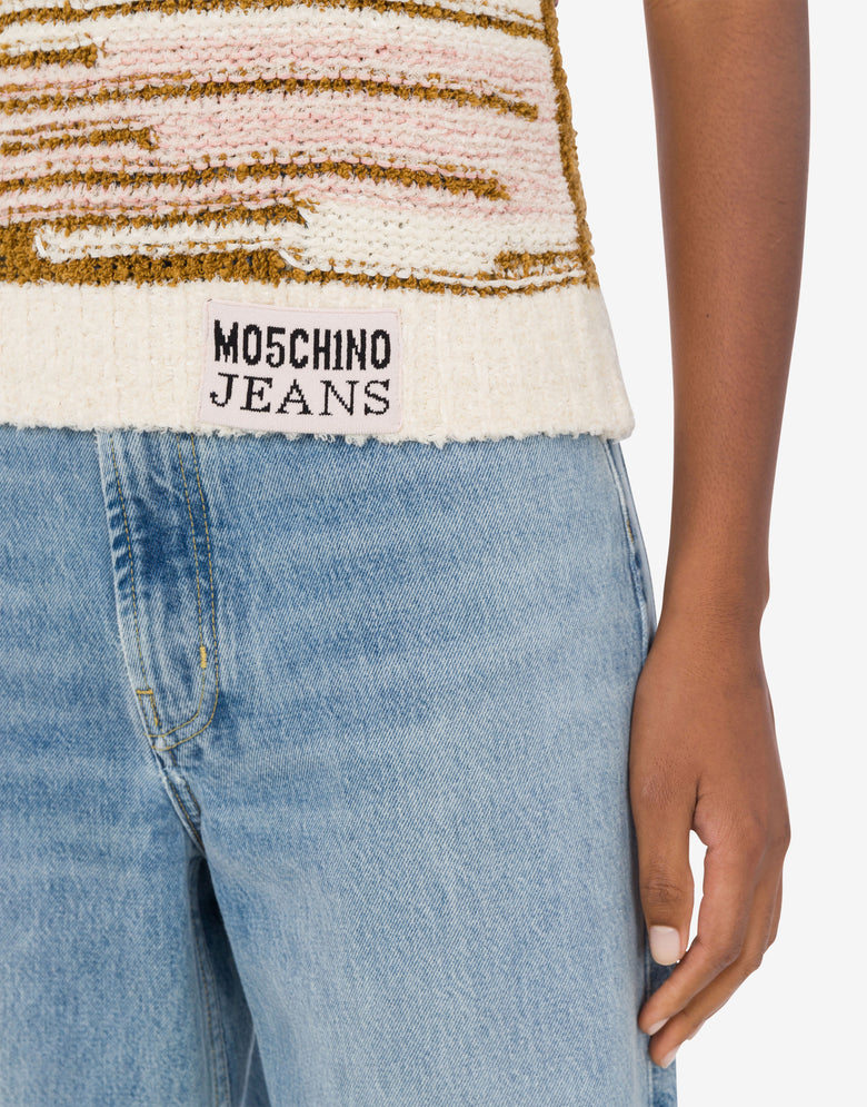 Top de punto multicolor Marfil Moschino Jeans 3