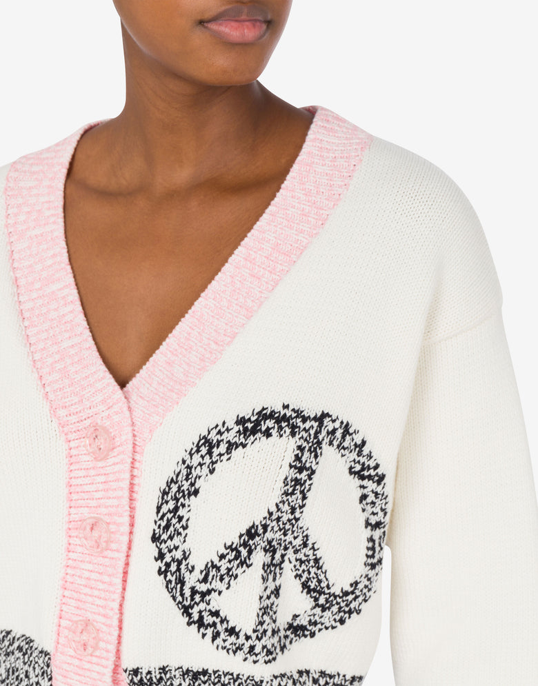 UrbanCárdigan de algodón y nailon Marfil Moschino Jeans 3