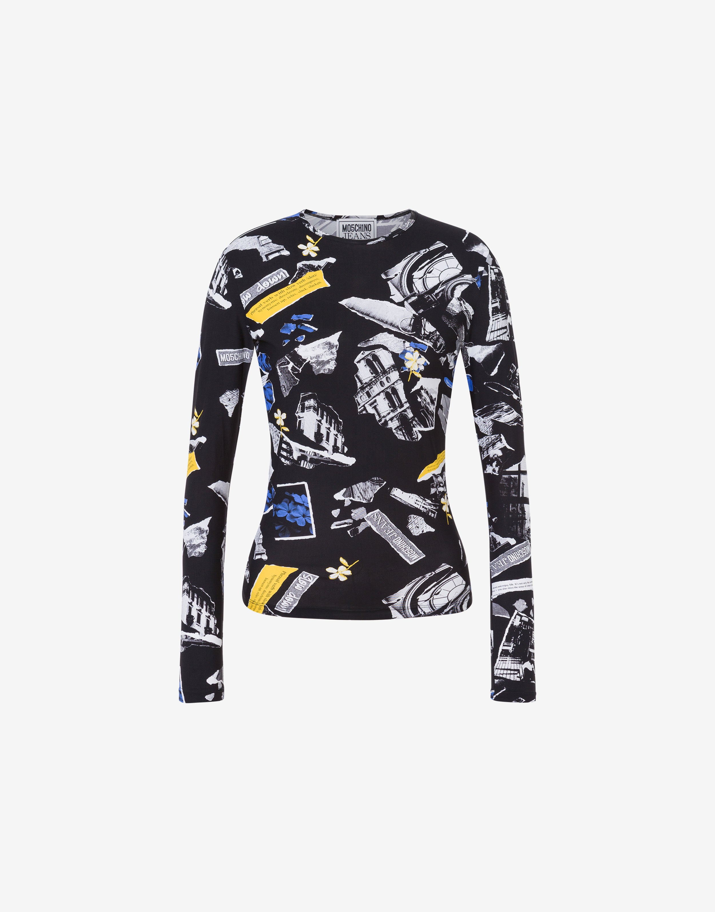 Tシャツ・カットソー MOSCHINO COUTURE Woman T-Shirt Multicolor 07070441 1001 MOSCHINO Printed cotton-jersey T-shirt | THE OUTNET