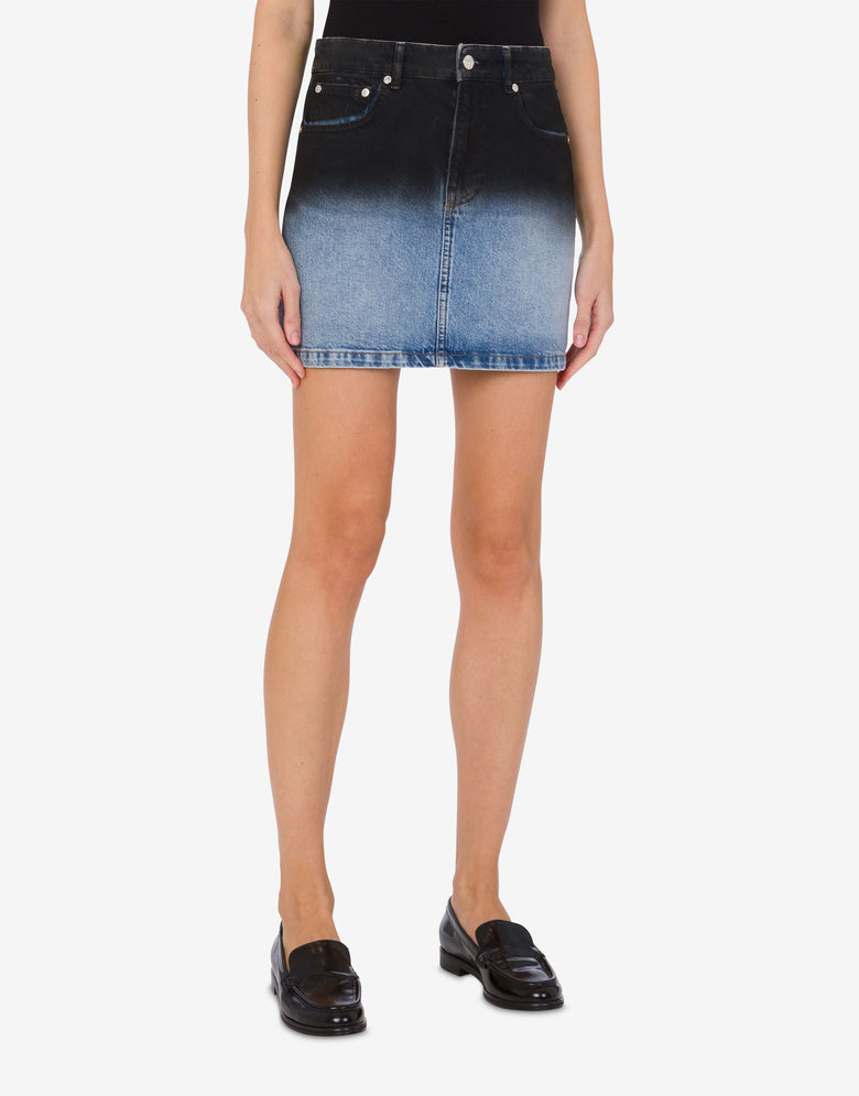 Minifalda vaquera degradé Negro Moschino Jeans 1