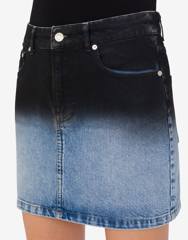 Minifalda vaquera degradé Negro Moschino Jeans 3