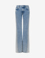 Pantalón vaquero acampanado bicolor