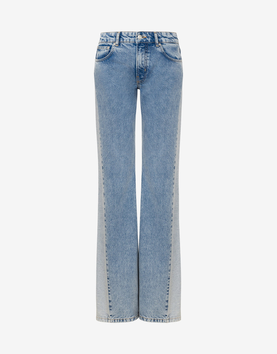 Pantalón vaquero acampanado bicolor Blue Denim Moschino Jeans 0