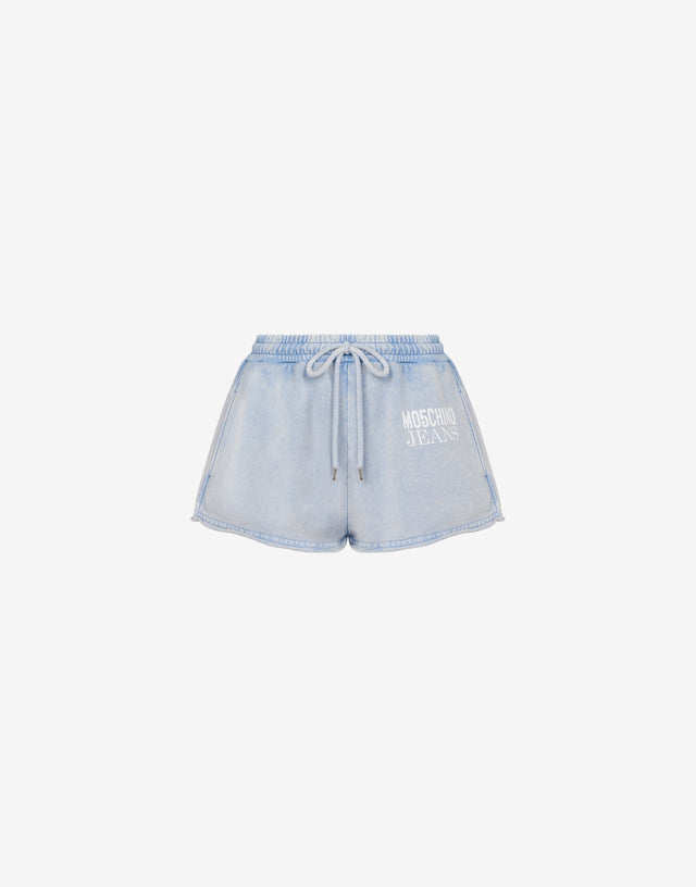 Fleece shorts with logo Sky blue Moschino Jeans 0