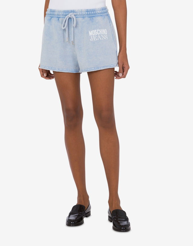 Fleece shorts with logo Sky blue Moschino Jeans 1