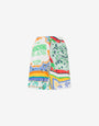 Bermuda shorts in crêpe Scarf Print