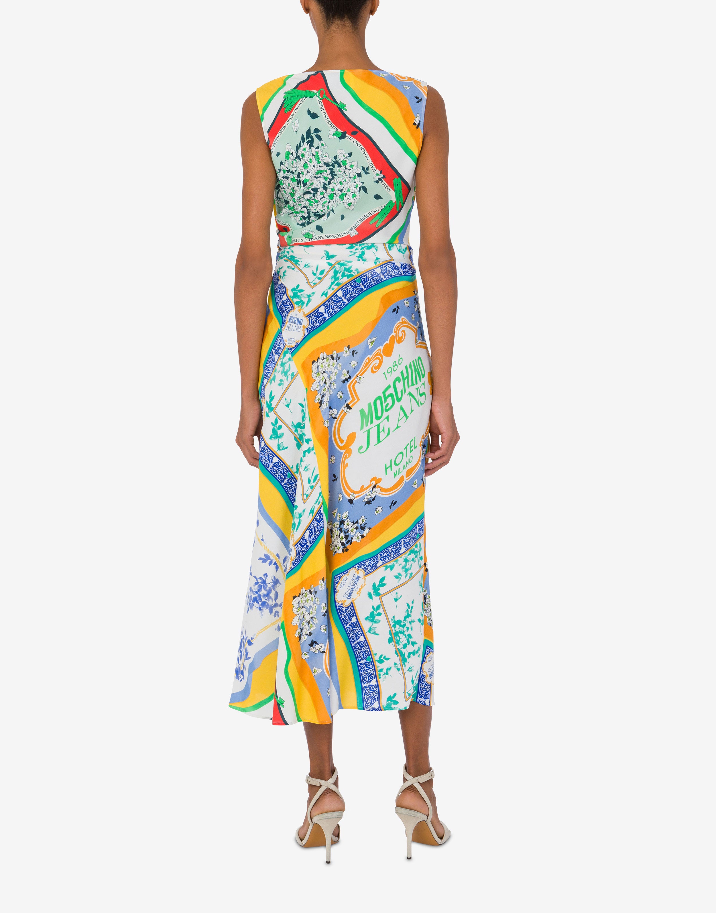 Dress in crêpe Scarf Print Moschino Jeans | Moschino