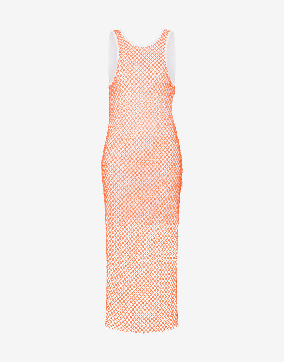Dress in net and sequins Orange Moschino Jeans 0