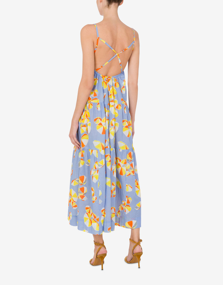 Dress in cotton voile Beach Umbrella Azure Moschino Jeans 2