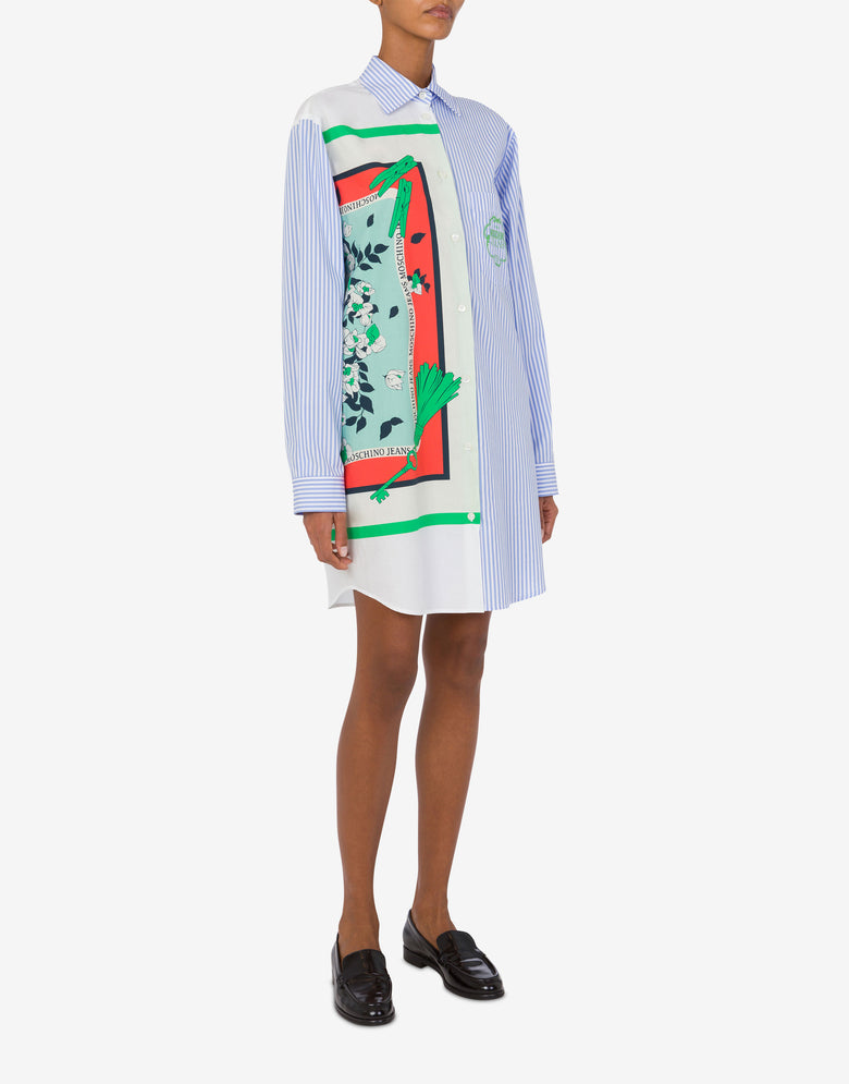 Vestido de popelín a rayas Celeste Moschino Jeans 1
