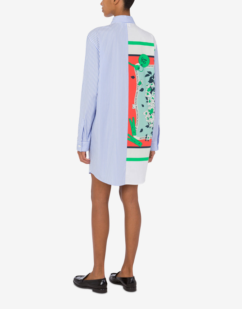 Vestido de popelín a rayas Celeste Moschino Jeans 2