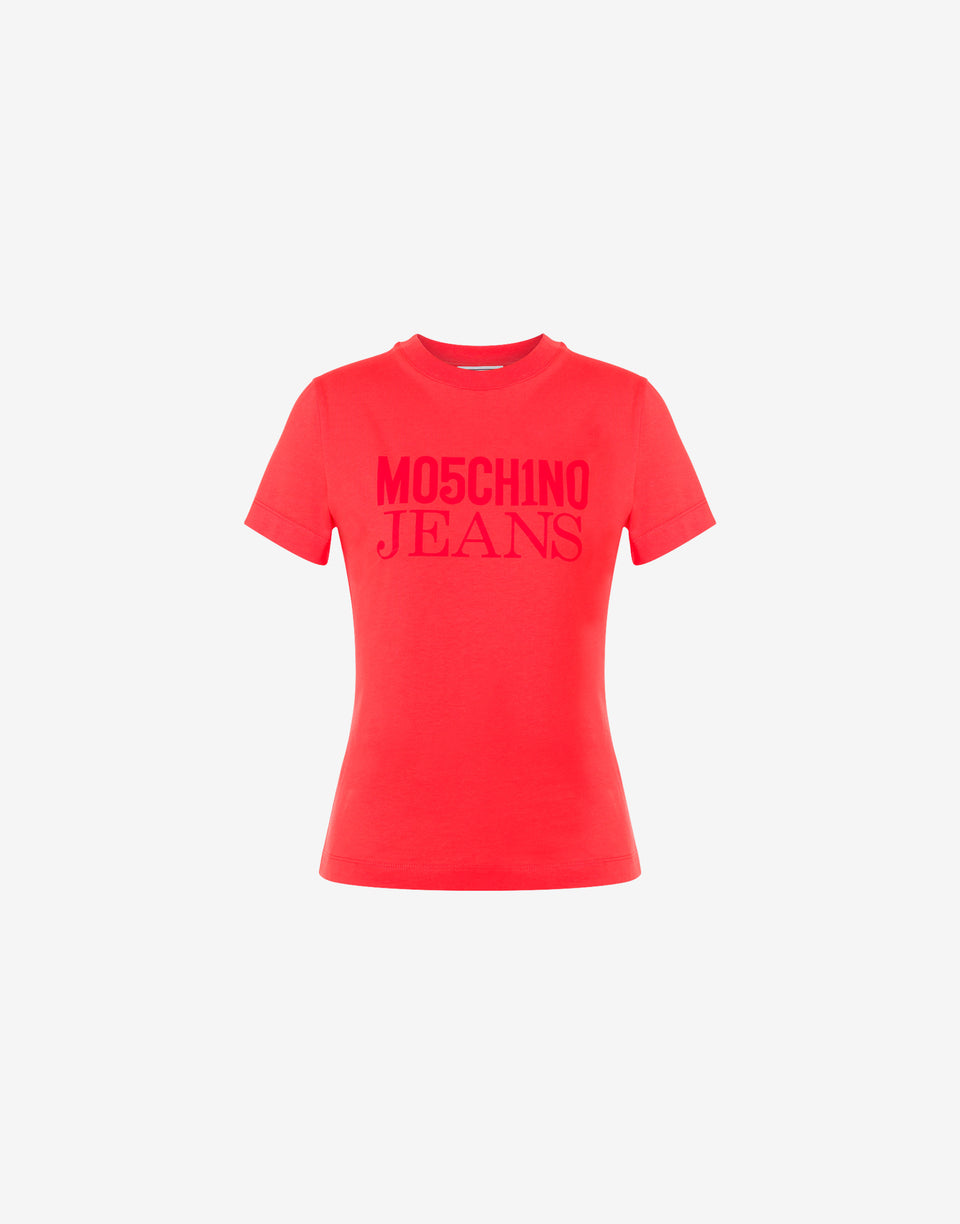 带徽标的针织 T 恤 红色 Moschino Jeans 0