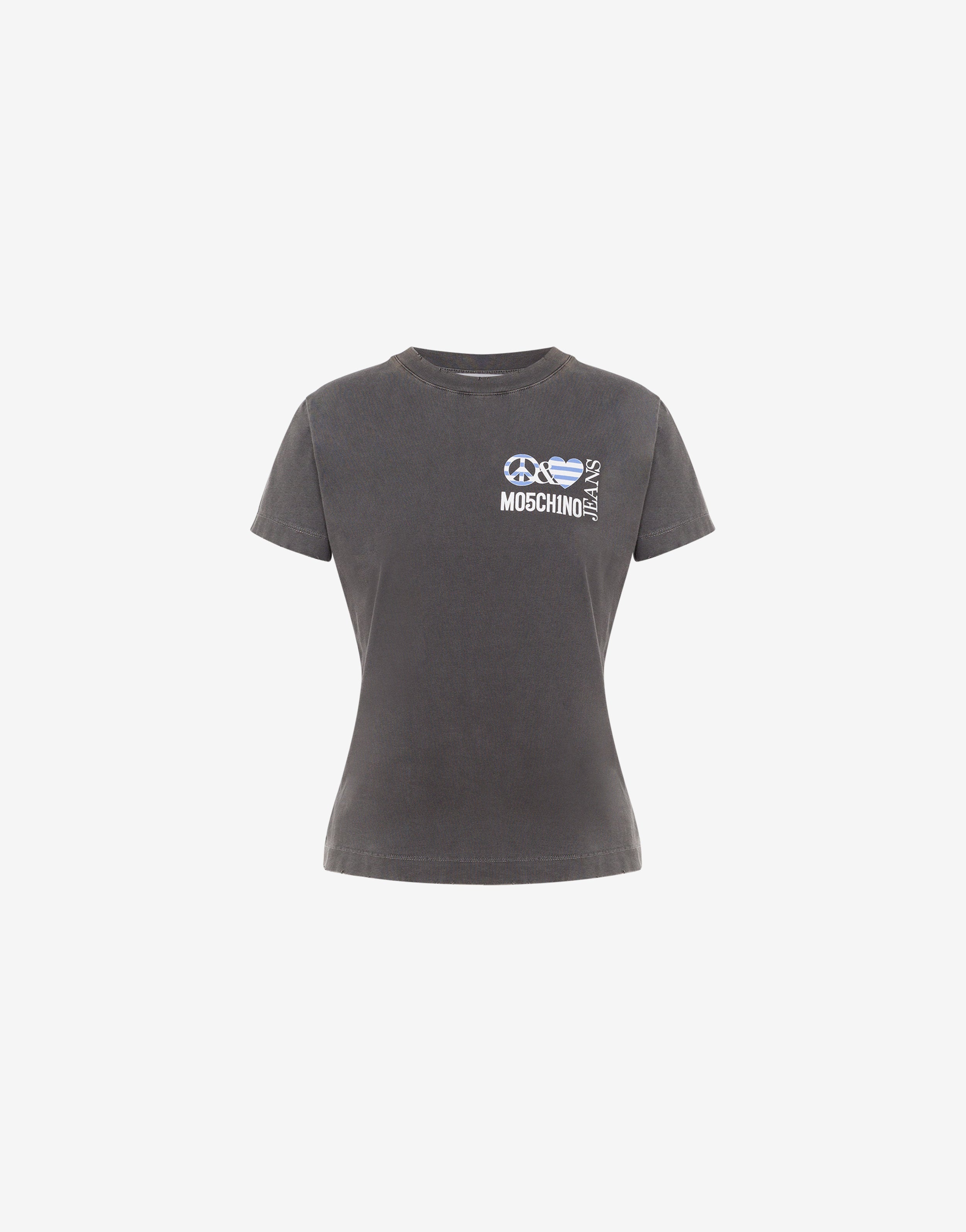 Tシャツ・カットソー MOSCHINO JEANS Woman T-Shirt Black 12043759 0555 Tシャツ・カットソー MOSCHINO JEANS Woman T-Shirt Black