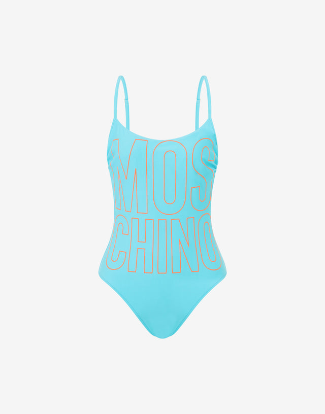 Rubber Logo One-piece Swimsuit Sky blue Moschino 0